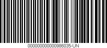 Código de barras (EAN, GTIN, SKU, ISBN): '000000000000986035-UN'