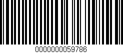Código de barras (EAN, GTIN, SKU, ISBN): '0000000059786'