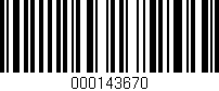 Código de barras (EAN, GTIN, SKU, ISBN): '000143670'