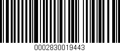 Código de barras (EAN, GTIN, SKU, ISBN): '0002830019443'