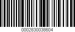 Código de barras (EAN, GTIN, SKU, ISBN): '0002830038604'