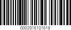 Código de barras (EAN, GTIN, SKU, ISBN): '0002916101819'