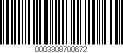 Código de barras (EAN, GTIN, SKU, ISBN): '0003308700672'