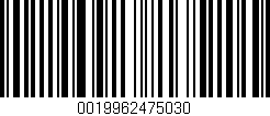 Código de barras (EAN, GTIN, SKU, ISBN): '0019962475030'