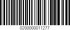Código de barras (EAN, GTIN, SKU, ISBN): '0200000011277'