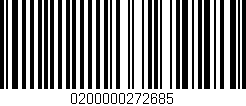 Código de barras (EAN, GTIN, SKU, ISBN): '0200000272685'