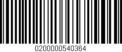 Código de barras (EAN, GTIN, SKU, ISBN): '0200000540364'