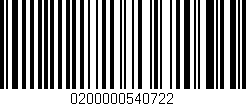 Código de barras (EAN, GTIN, SKU, ISBN): '0200000540722'