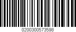 Código de barras (EAN, GTIN, SKU, ISBN): '0200300573598'