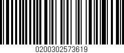 Código de barras (EAN, GTIN, SKU, ISBN): '0200302573619'