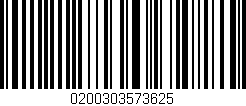 Código de barras (EAN, GTIN, SKU, ISBN): '0200303573625'