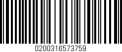 Código de barras (EAN, GTIN, SKU, ISBN): '0200316573759'