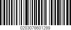 Código de barras (EAN, GTIN, SKU, ISBN): '0203078601289'