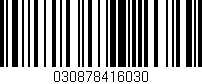 Código de barras (EAN, GTIN, SKU, ISBN): '030878416030'
