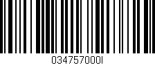 Código de barras (EAN, GTIN, SKU, ISBN): '034757000I'