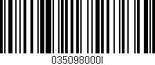 Código de barras (EAN, GTIN, SKU, ISBN): '035098000I'