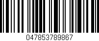 Código de barras (EAN, GTIN, SKU, ISBN): '047853789867'