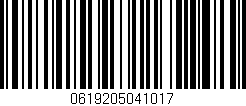 Código de barras (EAN, GTIN, SKU, ISBN): '0619205041017'