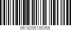 Código de barras (EAN, GTIN, SKU, ISBN): '0619205100356'