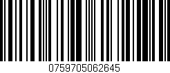 Código de barras (EAN, GTIN, SKU, ISBN): '0759705062645'