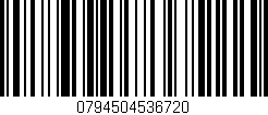 Código de barras (EAN, GTIN, SKU, ISBN): '0794504536720'