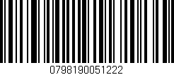Código de barras (EAN, GTIN, SKU, ISBN): '0798190051222'