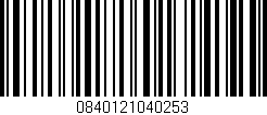 Código de barras (EAN, GTIN, SKU, ISBN): '0840121040253'