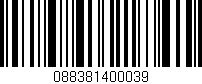 Código de barras (EAN, GTIN, SKU, ISBN): '088381400039'