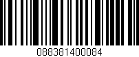 Código de barras (EAN, GTIN, SKU, ISBN): '088381400084'