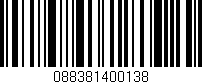 Código de barras (EAN, GTIN, SKU, ISBN): '088381400138'