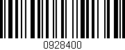 Código de barras (EAN, GTIN, SKU, ISBN): '0928400'
