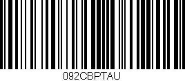 Código de barras (EAN, GTIN, SKU, ISBN): '092CBPTAU'