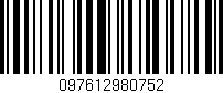 Código de barras (EAN, GTIN, SKU, ISBN): '097612980752'
