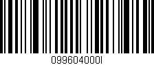 Código de barras (EAN, GTIN, SKU, ISBN): '099604000I'