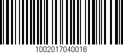 Código de barras (EAN, GTIN, SKU, ISBN): '1002017040016'