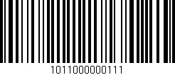 Código de barras (EAN, GTIN, SKU, ISBN): '1011000000111'