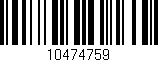 Código de barras (EAN, GTIN, SKU, ISBN): '10474759'