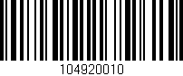 Código de barras (EAN, GTIN, SKU, ISBN): '104920010'