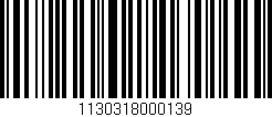 Código de barras (EAN, GTIN, SKU, ISBN): '1130318000139'
