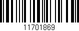 Código de barras (EAN, GTIN, SKU, ISBN): '11701869'