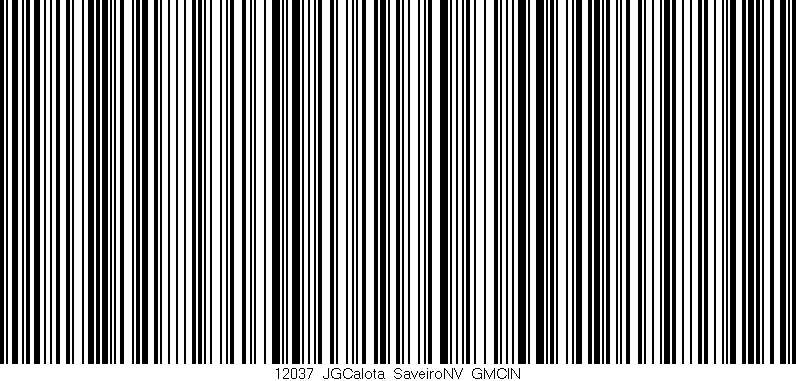 Código de barras (EAN, GTIN, SKU, ISBN): '12037_JGCalota_SaveiroNV_GMCIN'