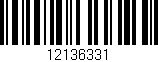 Código de barras (EAN, GTIN, SKU, ISBN): '12136331'