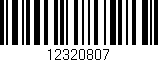 Código de barras (EAN, GTIN, SKU, ISBN): '12320807'