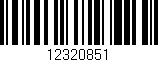 Código de barras (EAN, GTIN, SKU, ISBN): '12320851'