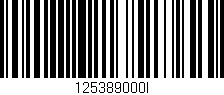 Código de barras (EAN, GTIN, SKU, ISBN): '125389000I'