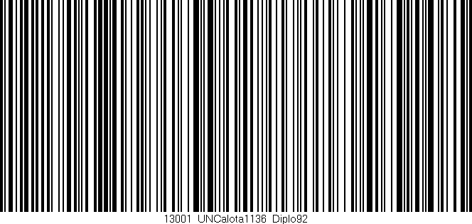 Código de barras (EAN, GTIN, SKU, ISBN): '13001_UNCalota1136_Diplo92'