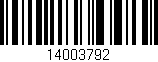Código de barras (EAN, GTIN, SKU, ISBN): '14003792'