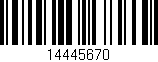 Código de barras (EAN, GTIN, SKU, ISBN): '14445670'