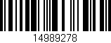 Código de barras (EAN, GTIN, SKU, ISBN): '14989278'