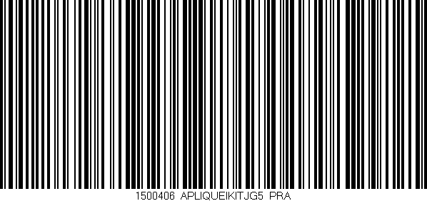 Código de barras (EAN, GTIN, SKU, ISBN): '1500406_APLIQUEIKITJG5_PRA'